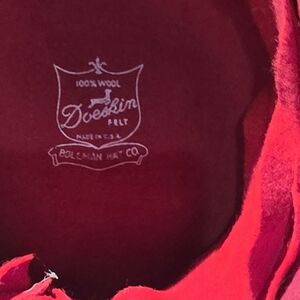 Doeskin Felt 100% Wool Hat — Red